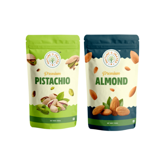 Picture of Nature’s Crates Premium Pista & Almond Duo – 500g Each