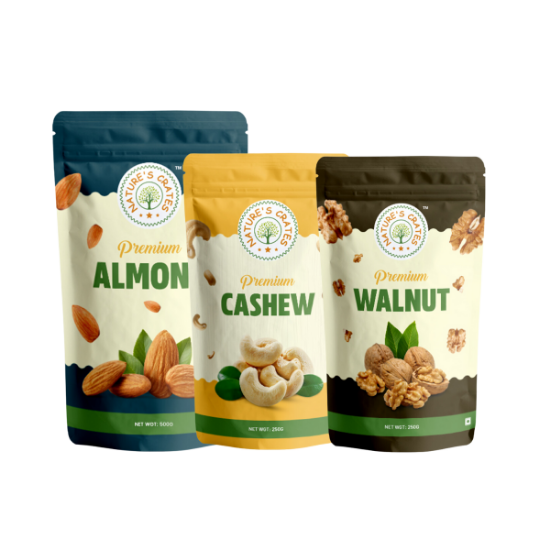 Picture of Premium Nut Medley: 500g Almonds with 250g Cashews & Walnuts